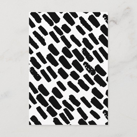 Moderne bruiloft — zwart en wit informatiekaartje (Achterkant)