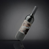 Moderne Bruiloft Zwart & Wit Overlay Foto Wijn Etiket