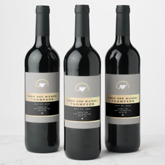 Moderne bruiloften wijn etiket (Flessen)