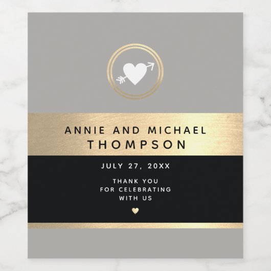 Moderne bruiloften wijn etiket (Enkel label)