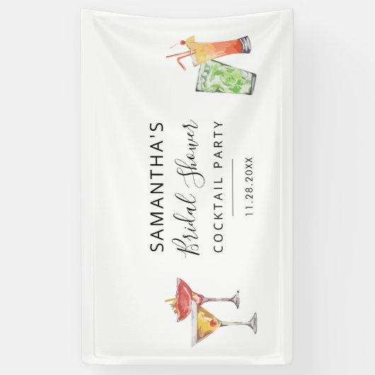 Moderne Bruiloftscocktailparty Spandoek (Verticaal)