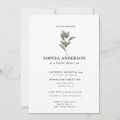 Moderne Bruiloftsdouche Botanische Eucalyptus Boho Kaart (Voorkant)
