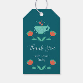 Moderne Bruiloftsdouche–Thema Afternoon Tea Party Cadeaulabel
