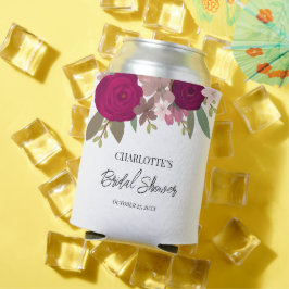 Moderne bruiloftsfeest favor met bordeauxrode tuin blikjeskoeler