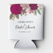 Moderne bruiloftsfeest favor met bordeauxrode tuin blikjeskoeler (Voorkant)