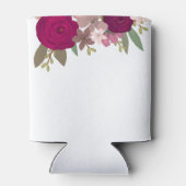 Moderne bruiloftsfeest favor met bordeauxrode tuin blikjeskoeler (Achterkant)