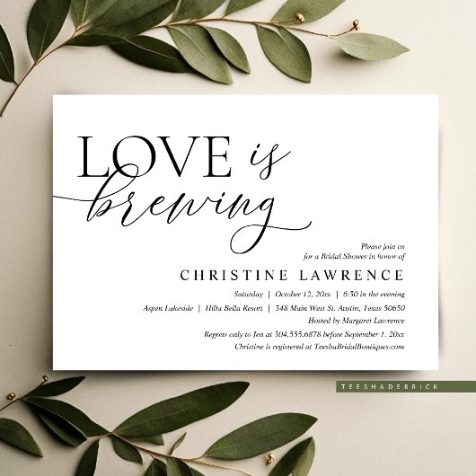 Moderne Bruiloftsfeest, Love is Brewing Kaart
