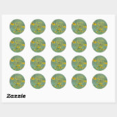 Moderne Bruiloftsfeest Wilde Bloem Foto Ronde Sticker (Vel)