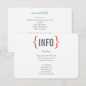 Moderne Bruiloftsinsert "Merriment" Informatiekaartje (Voorkant / Achterkant)