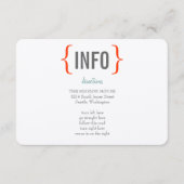 Moderne Bruiloftsinsert "Merriment" Informatiekaartje (Voorkant)