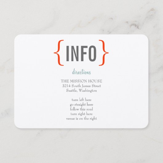 Moderne Bruiloftsinsert "Merriment" Informatiekaartje (Voorkant)