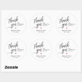 Moderne bruiloftsklassieker bedankt geschenken ronde sticker (Vel)