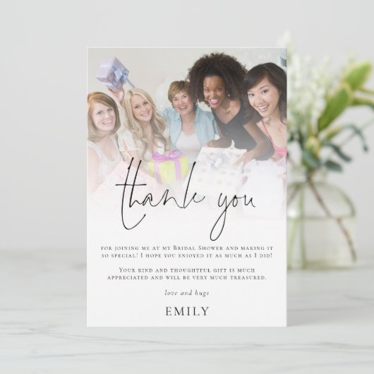 Moderne Bruiloftsoverlay Bruidsuitnodiging Bedankkaart (Staand voorkant)