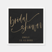 Moderne Bruiloftsshow Gold Schrift & Wit Servet (Voorkant)