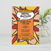 Moderne Bruiloftsshower in Comicbookstijl Kaart (Staand voorkant)