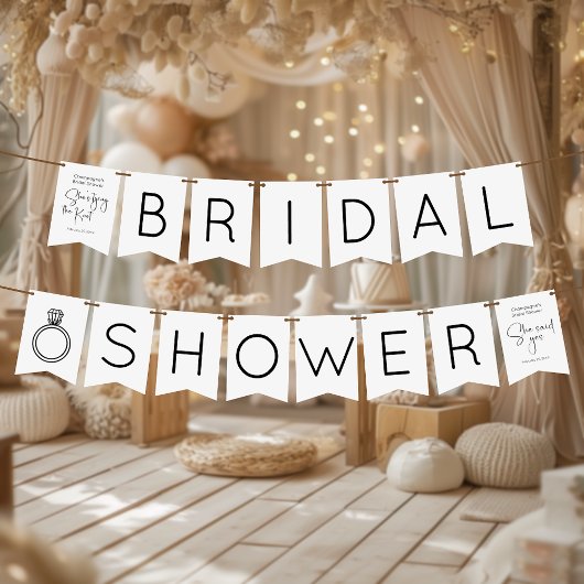 Moderne Bruiloftsshowerscript Vlaggetjes