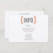 Moderne Bruiloftswulps Uitnodigingstekst Informatiekaartje (Voorkant / Achterkant)