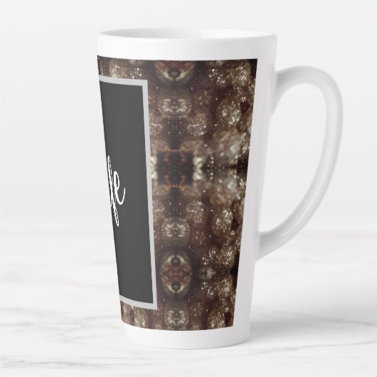 Moderne bruin en goud latte mok (Rechts)