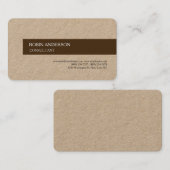 Moderne bruin-minimalistische platte professionele visitekaartje (Voorkant / Achterkant)