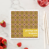 Moderne bruin patroonretro aangepaste bruiloft servet (Insitu)