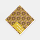 Moderne bruin patroonretro aangepaste bruiloft servet (Hoek)