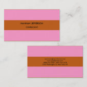 Moderne bruin roze minimalistische vrouwelijke pro visitekaartje (Voorkant / Achterkant)