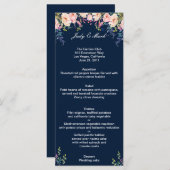 Moderne bruinachtige botanische bruiloft menu (Voorkant / Achterkant)