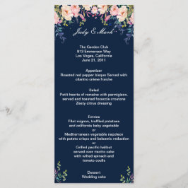 Moderne bruinachtige botanische bruiloft menu