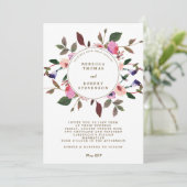 moderne bruinachtige paarse bruinbloemen kaart (Staand voorkant)