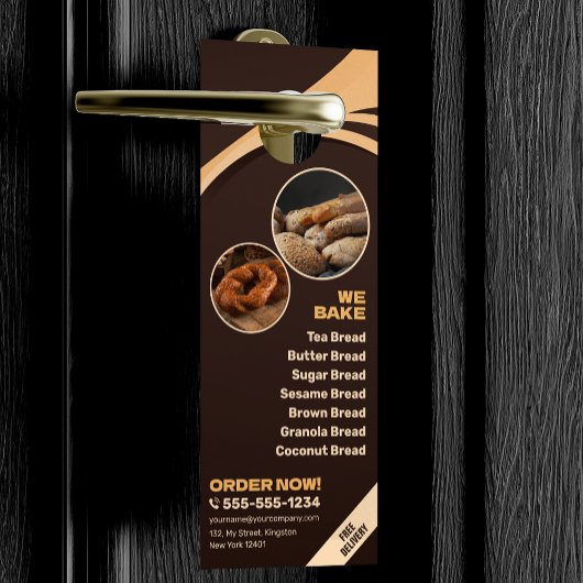 Moderne bruine bakkerij brood winkel bakken Cateri Deurhanger