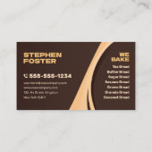 Moderne bruine bakkerij brood winkel bakken Cateri Visitekaartje (Achterkant)