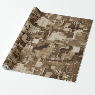 Moderne bruine beige esthetische gezellige cubisti cadeaupapier