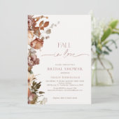 Moderne Bruine Bloemen Herfst In Love Vrijgezellen Kaart (Staand voorkant)
