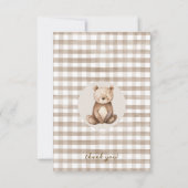 Moderne Bruine Boog Verjaardag Onze Kleine Beer Bedankkaart (Achterkant)