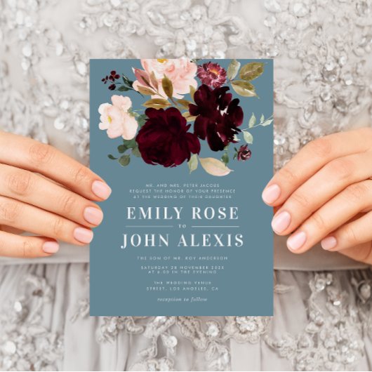 Moderne bruine bruidebruine huwelijksuitnodiging kaart