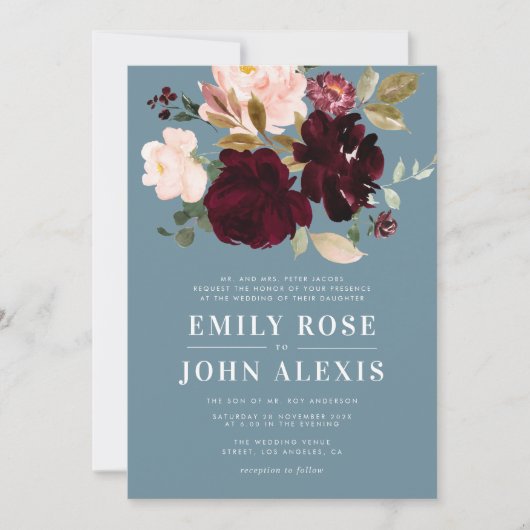 Moderne bruine bruidebruine huwelijksuitnodiging kaart (Voorkant)