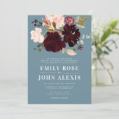 Moderne bruine bruidebruine huwelijksuitnodiging kaart (Staand voorkant)