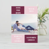 Moderne bruine bruiloft en blote kleuren save the date (Staand voorkant)