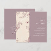 Moderne bruine bruiloft kaart (Voorkant / Achterkant)