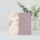 Moderne bruine bruiloft kaart (Staand voorkant)