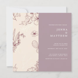 Moderne bruine bruiloft kaart