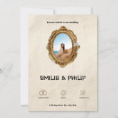 Moderne bruine bruiloft uitnodiging (Voorkant)