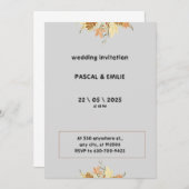 Moderne bruine bruiloft uitnodiging (Voorkant / Achterkant)