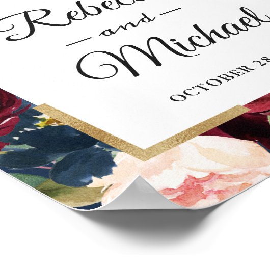 Moderne  bruine bruinbloemen poster (Hoek)