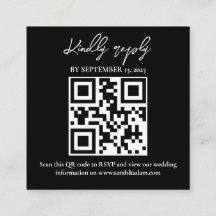 Moderne bruine bruine bruine bruiloft QR-code RSVP