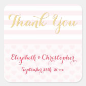 Moderne bruine bruine bruistocht bedankt voor je p vierkante sticker (Voorkant)