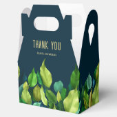 Moderne bruine bruine diepblauwe bruiloft bedankt bedankdoosjes (Geopend)