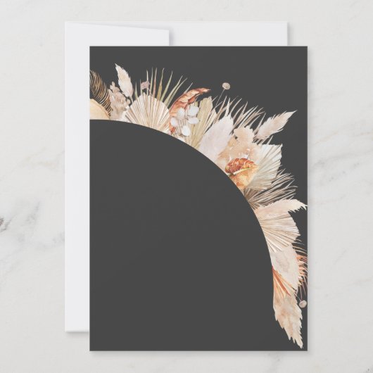 Moderne bruine bruine pampasgrasbruiloft (Achterkant)