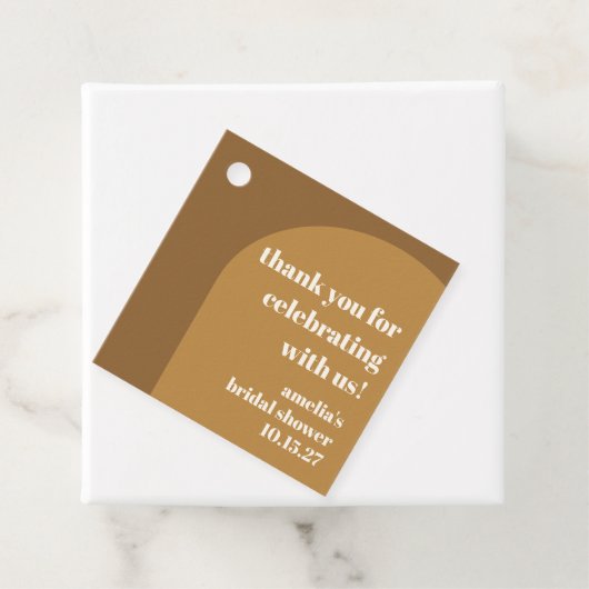 Moderne Bruine Chic Aangepaste Bruiloft Thank You Bedankjes Labels (In situ)