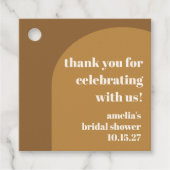 Moderne Bruine Chic Aangepaste Bruiloft Thank You Bedankjes Labels (Voorkant)